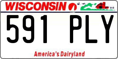 WI license plate 591PLY