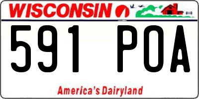 WI license plate 591POA