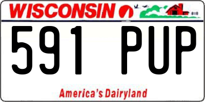 WI license plate 591PUP