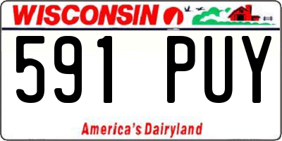 WI license plate 591PUY