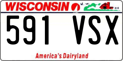 WI license plate 591VSX
