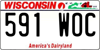 WI license plate 591WOC