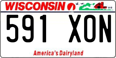 WI license plate 591XON