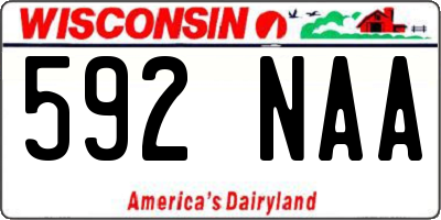 WI license plate 592NAA