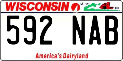 WI license plate 592NAB