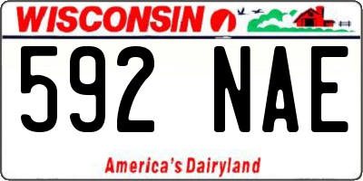 WI license plate 592NAE