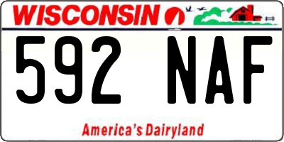 WI license plate 592NAF