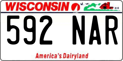 WI license plate 592NAR