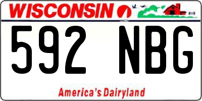 WI license plate 592NBG