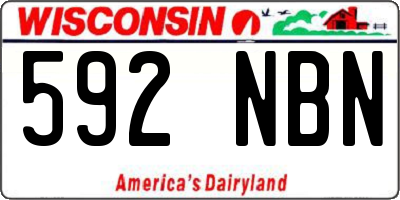 WI license plate 592NBN