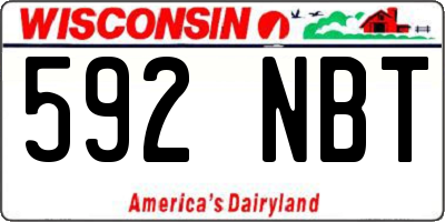 WI license plate 592NBT
