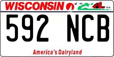 WI license plate 592NCB