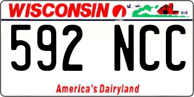 WI license plate 592NCC