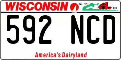 WI license plate 592NCD