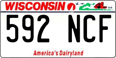 WI license plate 592NCF