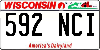 WI license plate 592NCI