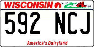WI license plate 592NCJ