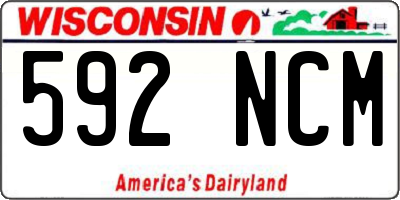 WI license plate 592NCM