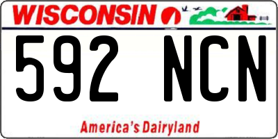 WI license plate 592NCN