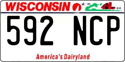 WI license plate 592NCP
