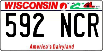WI license plate 592NCR