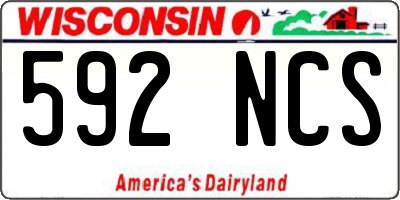 WI license plate 592NCS