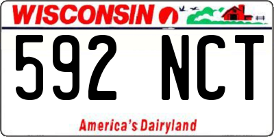 WI license plate 592NCT
