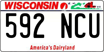 WI license plate 592NCU