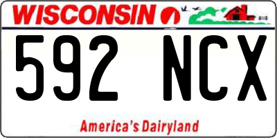 WI license plate 592NCX