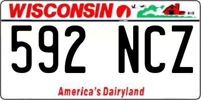 WI license plate 592NCZ