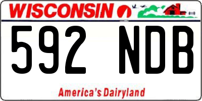WI license plate 592NDB