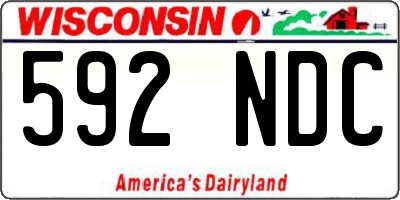 WI license plate 592NDC