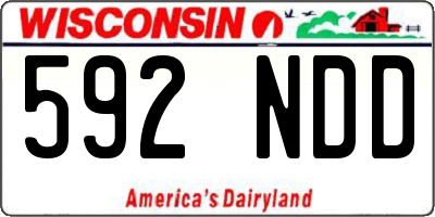 WI license plate 592NDD