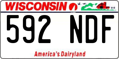 WI license plate 592NDF