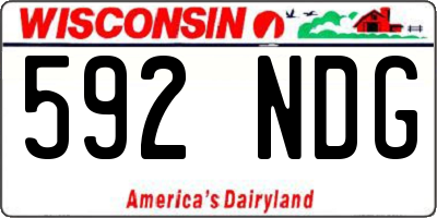 WI license plate 592NDG