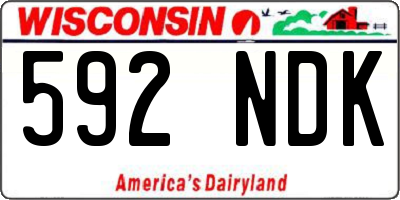 WI license plate 592NDK