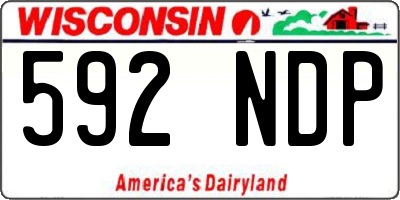 WI license plate 592NDP