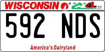 WI license plate 592NDS