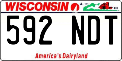 WI license plate 592NDT