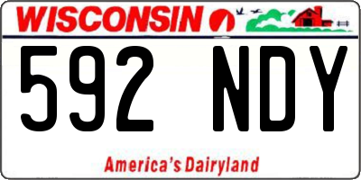 WI license plate 592NDY
