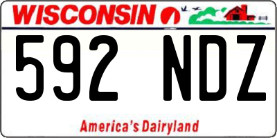 WI license plate 592NDZ
