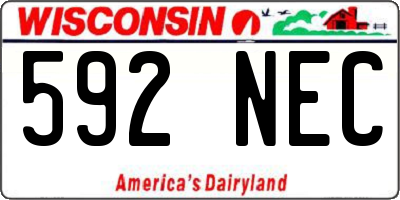 WI license plate 592NEC