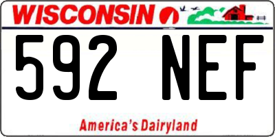 WI license plate 592NEF