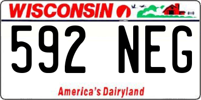 WI license plate 592NEG