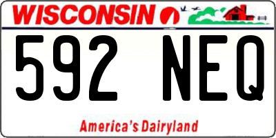 WI license plate 592NEQ