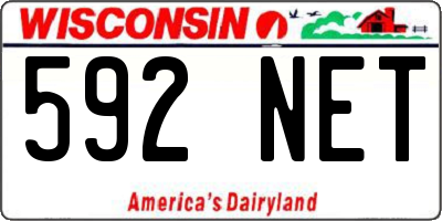 WI license plate 592NET