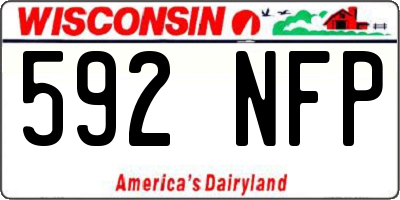 WI license plate 592NFP