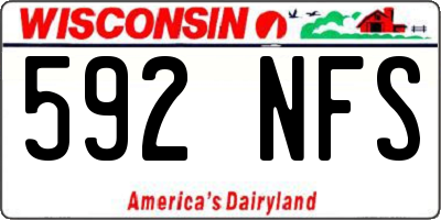 WI license plate 592NFS