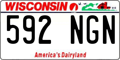 WI license plate 592NGN