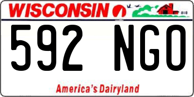 WI license plate 592NGO